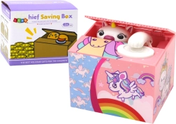 Sporicí pokladnička jednorožec s melodií – růžová