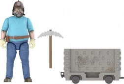 Minecraft Movie Steve with Minecart – Action Figure with Mining Cart