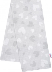 Panno di cotone con stampa cuoricini grigi New Baby