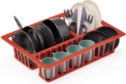 Children's Dish Drying Rack with Dishes