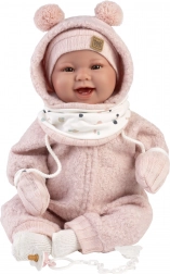 Llorens New Born realistic baby with sounds, soft fabric body, 44 cm
