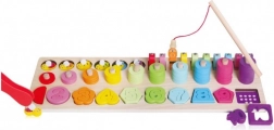 Houten educatieve set 4-in-1 met cijfers, vormen en magnetisch vissen