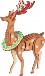 dřevěné 3D puzzle vánoční sob