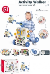 girello e cavalcabile 5 in 1 per bambini – blu