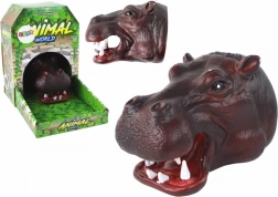 Plush hippo hand puppet