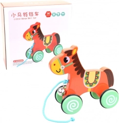Giocattolo da tirare in legno Cavallo 16 cm