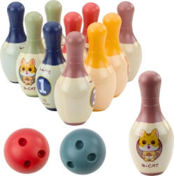 Kids' Bowling Set with Kittens – 10 Pins and 2 Colorful Balls