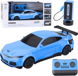 Auto da corsa RC elettrica con stazione di ricarica – blu
