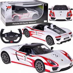 Rastar RC Car PORSCHE 918 Spyder Weissach 1:14 with lights – white