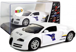 Polizeisportwagen mit Rückziehantrieb, Licht und Sound – weiß