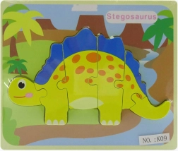 Wooden dinosaur puzzle board