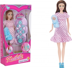 Gravid dukke med tilbehørssæt 29 cm