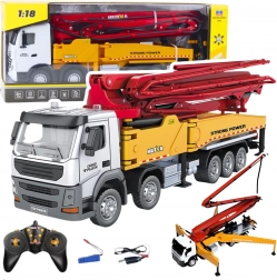 Betoniera edilizia radiocomandata con pompa HUINA 1:18 in metallo