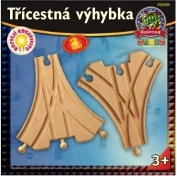 Deviatoio a tre vie per piste ferroviarie in legno – 2 pz