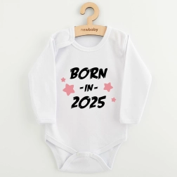 Babybody med print new baby born in 2025 rosa 86