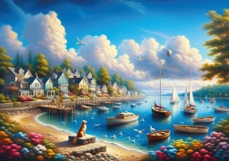 Puzzle Harbor full of sailboats 260 pieces
