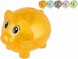 Průhledná pokladnička ve tvaru prasátka 10 cm
