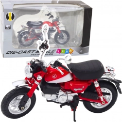 Retro kovinski motocikel rdeč 1:12