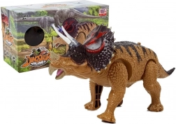 Interactive Triceratops Dinosaur, battery-powered, brown