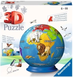 Ravensburger puzzle 3D globo per bambini, 72 pezzi