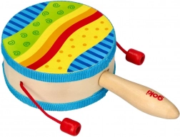 goki tambourin à main avec poignée en bois
