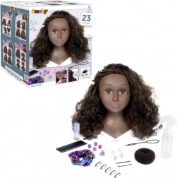 Styling head Afro with accessories and magical makeup