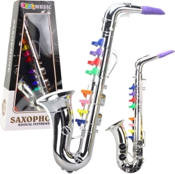 Kinder muziekinstrument – zilveren saxofoon
