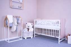 New Baby Mia Oak Baby Cot