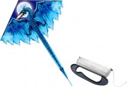 Nagy kék sárkány hosszú farokkal 170 cm x 130 cm