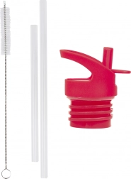 A Little Lovely Company stainless steel bottle accessory set Cherry