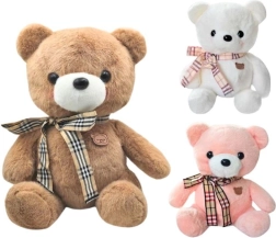 Plysset bamse med sløjfe