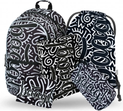 Set scolastico Baagl Core Element: zaino, astuccio, sacchetto, cartelline, portafoglio