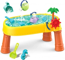 Woopie table d’eau et de sable 2-en-1 à motif pirate avec 8 accessoires