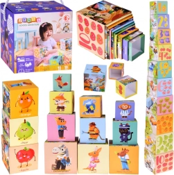 Cubi educativi pieghevoli in cartone per bambini, set da 10 pezzi