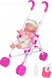 Baby met kinderwagen en accessoires