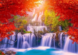 Puzzle Cascata Thi Lo Su in autunno, 1000 pezzi