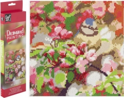 diamantové malování sýkorka na větvi 30 × 30 cm