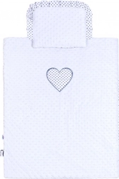 Parure per passeggino in minky New Baby bianca