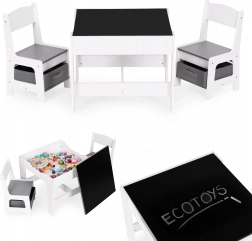 Children's furniture set - table and 2 chairs with board ECOTOYS