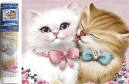 dijamantno slikanje zaljubljene mačke 30 × 40 cm