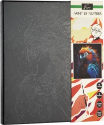 Paint by Numbers on Black Canvas - Parrot