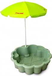 bac à sable fleur EKO vert avec parasol