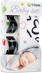 Bambus sæt T-Tomi sorte hjerter