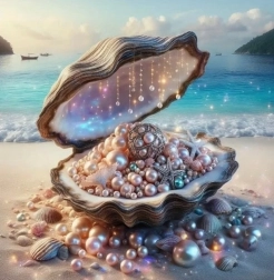 Diamond Painting Clam with Treasure 30x40 cm
