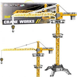 Grue de chantier RC 1:36 avec LED, rotation 360°, hauteur 120 cm