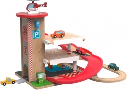 Wooden Garage with Train Track 2Kids Toys