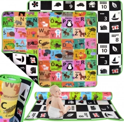 Humbi double-sided foam educational mat chessboard, Polish alphabet and numbers 180 × 150 × 1.5 cm