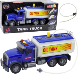 Children's water tanker truck – with water hose, lights and sounds, blue