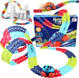 Colorful Flexible Racetrack 4 m with Car, 184 Pieces