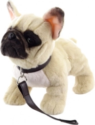 Bulldog Francese di Peluche con Guinzaglio 26 cm Eco-compatibile